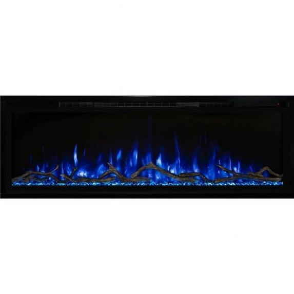 Modern Flames SPS-100B 100 in. 4 - 96 x 12 in. Spectrum Slimline Wall Mount & Recessed Electric Fireplace