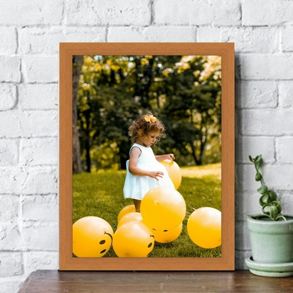 Modern Flat Honey Pecan Wood Picture Frame