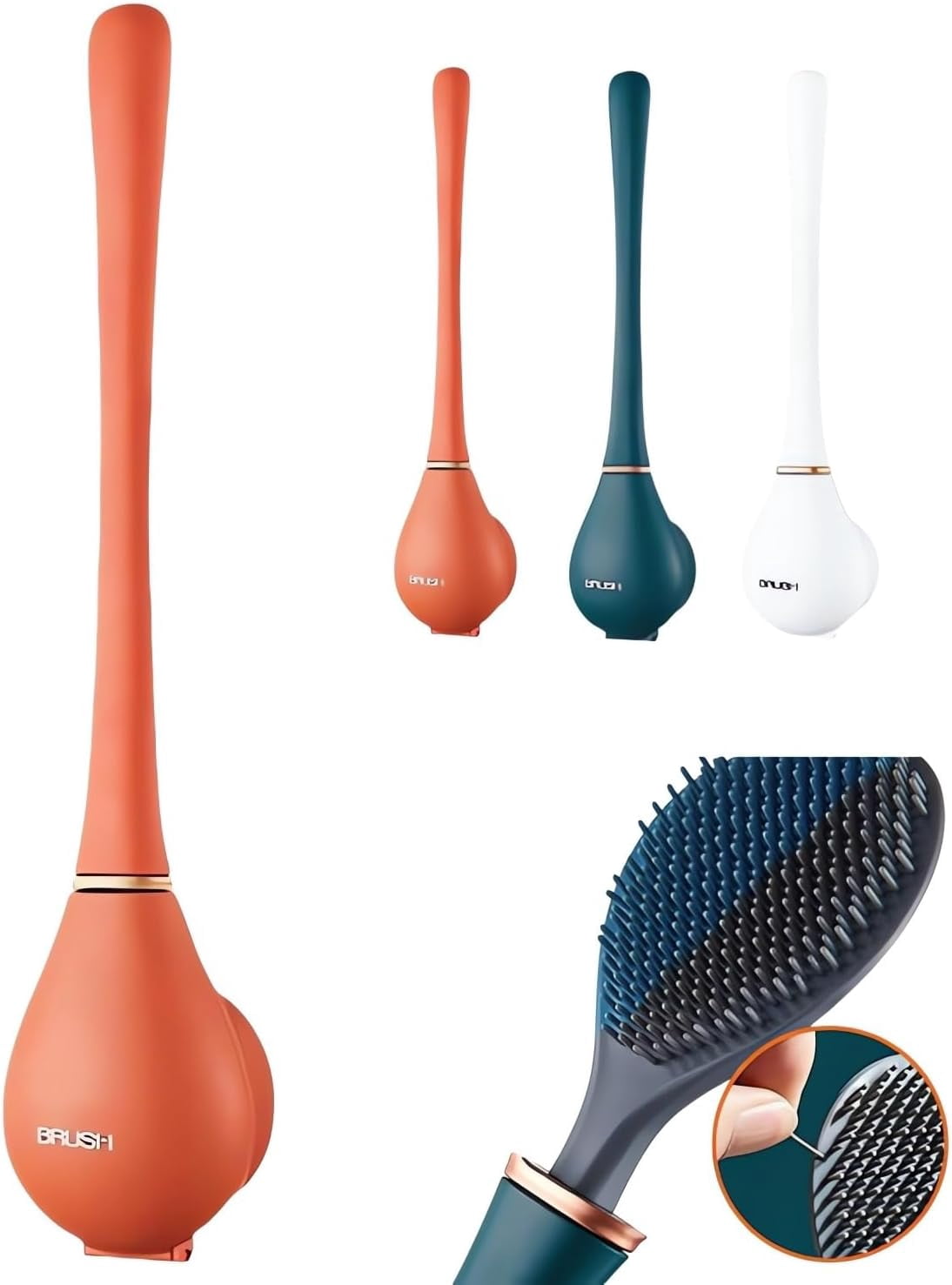 Silicone Toilet Brush Set – Long Handle Deep Cleaning Bathroom