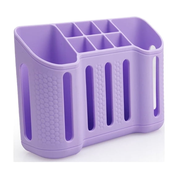 Modern Flexible Toothbrush Holder with Powerful Suction Cup Mounted Design Bathroom Countertop Organization Accessory