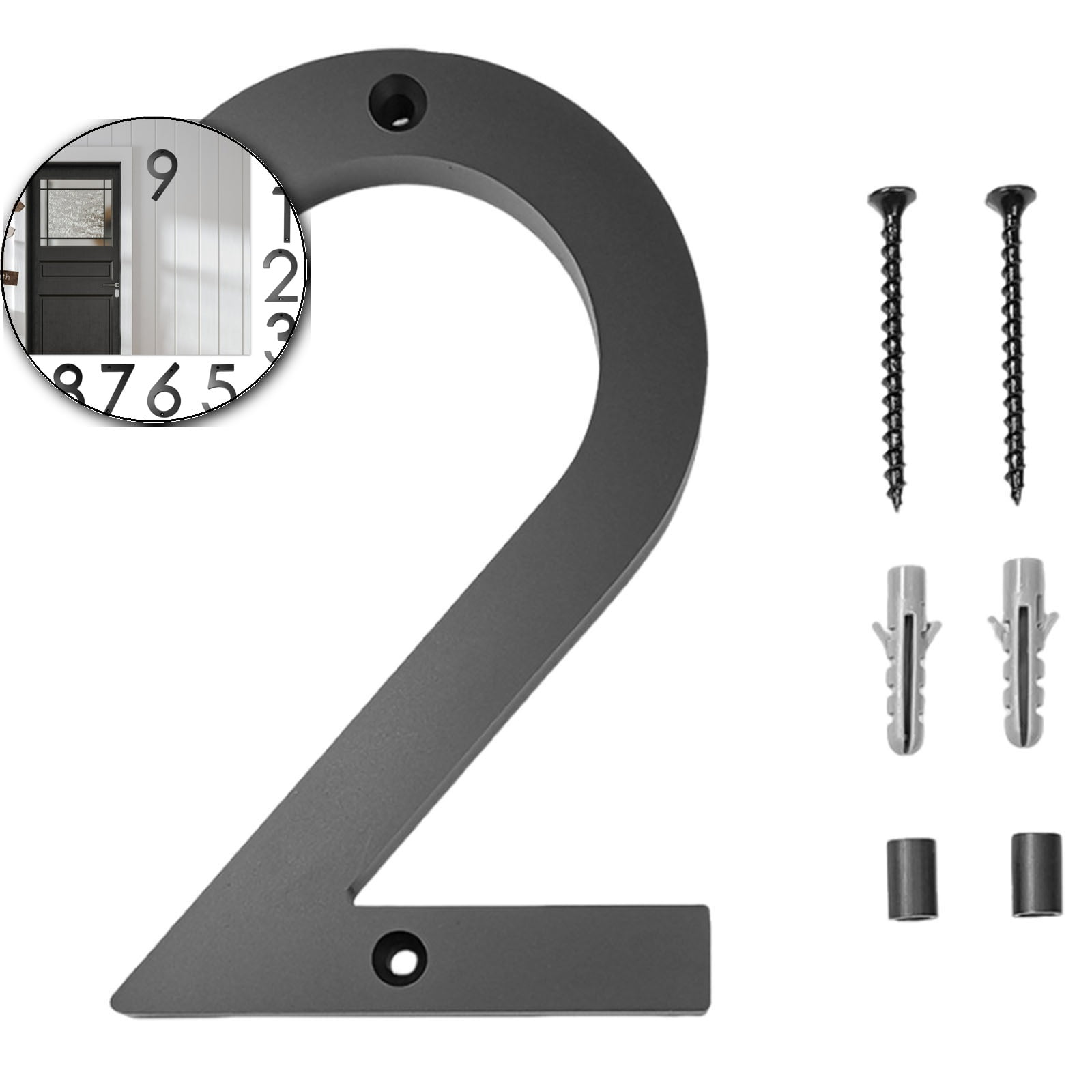 Modern Floating Acrylic House Number, 6 Inch Digital Door Display Sign, Weatherproof Home Address Plate for Residential Office Use