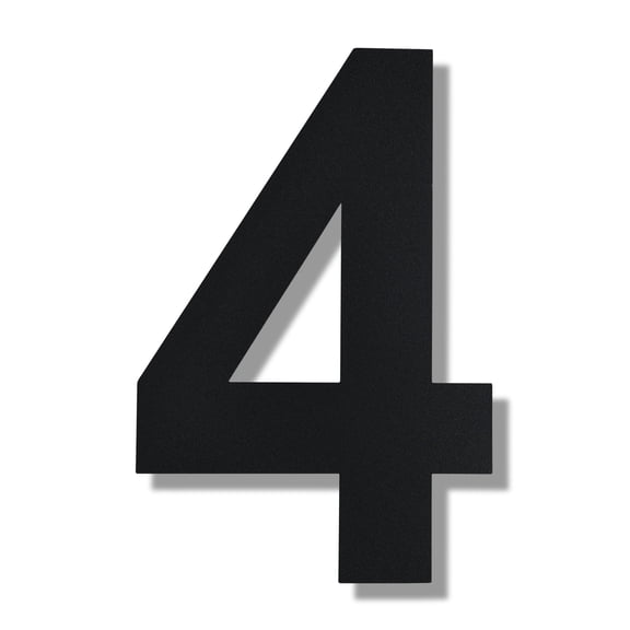 Modern Floating House Number , Premium Stainless Steel, 10 Inch, with Nail Kit for Address or Mailbox Signage/Number 4