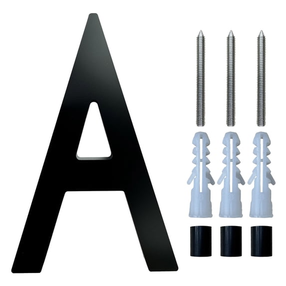 Modern Floating House Numbers, Acrylic Alphabet Design with Full Perforation, Easy Installation for Doors and Walls, Weather-Resistant and Durable, Ideal for Home Office and Commercial Use