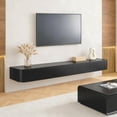 thumbnail image 1 of Modern Floating TV Stand | Wall-Mounted Entertainment Media Console | Large Storage TV Bench for Living Room & Office (Black, 62.9''), 1 of 8