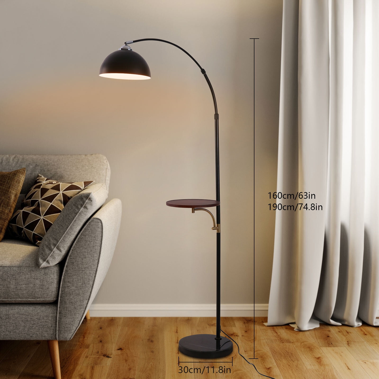 Modern Floor Lamp Floor Standing Light with Shelves Living Room Bedroom Fixture