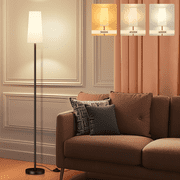 66" Floor Lamps for Living Room 3 Color Temperature Dimmable Standing Lamp Tall Pole Lamps for Bedroom, Office,Black,Bulb Included