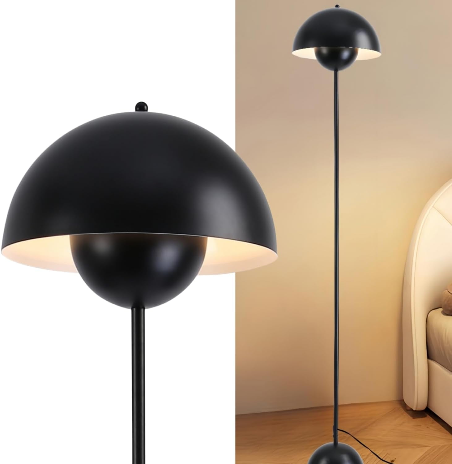 Modern Floor Lamp for Living Room, Industrial Tall Standing Lamp for ...