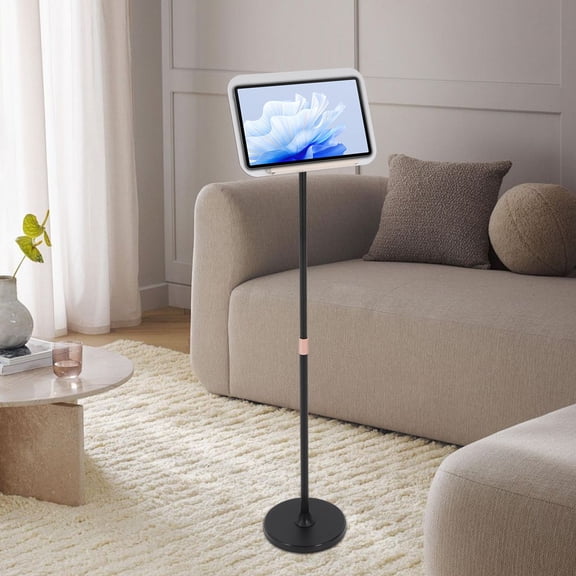 Modern Floor Mount Adjustable Portable Floor Lectern Podium Stand Black White for Speech, Presentation