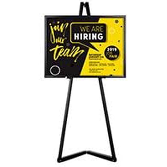 Modern Floor Standing Easel, Portable, Aluminum, Two-Peice - Black (FOLDESLBK)$$Office