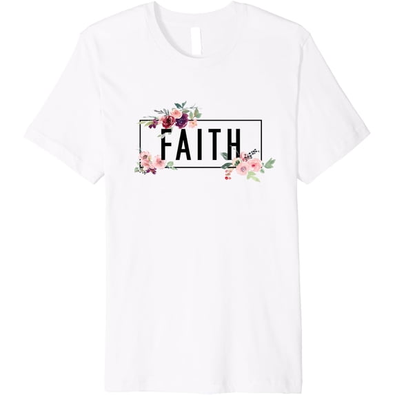 Modern Flora Flowers Bouquet Design. Spiritual Woman Faith Premium T-Shirt