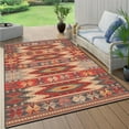 thumbnail image 1 of Modern Floral Area Rug,Old Orange Abstract Painting Art Rug, Retro Farmhouse Country Oil Painting Style Decor Rugs,with Anti-Slip Easy Care,for High Traffic Areas In Living Room, Bedroom-5x7ft, 1 of 8
