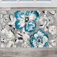 thumbnail image 1 of World Rug Gallery Modern Floral Design Blue 2' x 3' Door Mat, 1 of 6