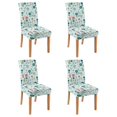 thumbnail image 1 of Modern Floral Dining Chair Covers 4 Pack Bright Bloom and Garden Print Washable Polyester Stretch Slipcovers Removable Seat Protector for Artistic Dining Room, 1 of 4