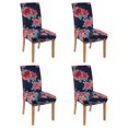 thumbnail image 1 of Modern Floral Dining Chair Covers 4 Pack Bright Nature and Garden Design Washable Polyester Stretch Slipcovers Removable Seat Protector for Rustic Farmhouse, 1 of 7