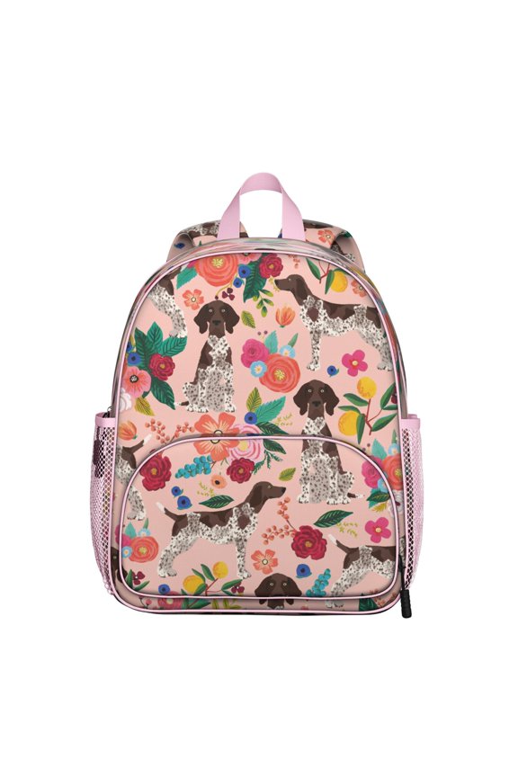 Modern Floral Dinosaur Backpack - Waterproof, Ergonomic Design with Double Zipper Sliders