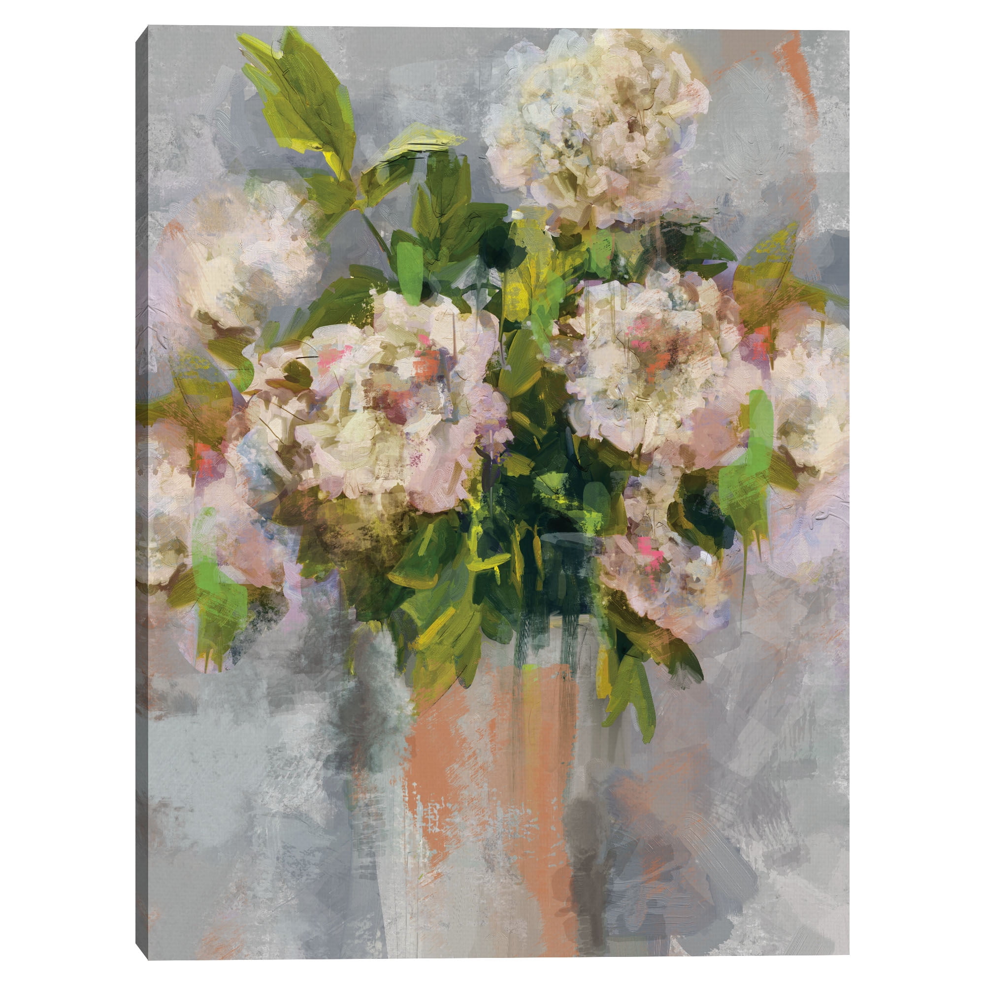 Modern Floral I Coral by Studio Arts Canvas Art Print