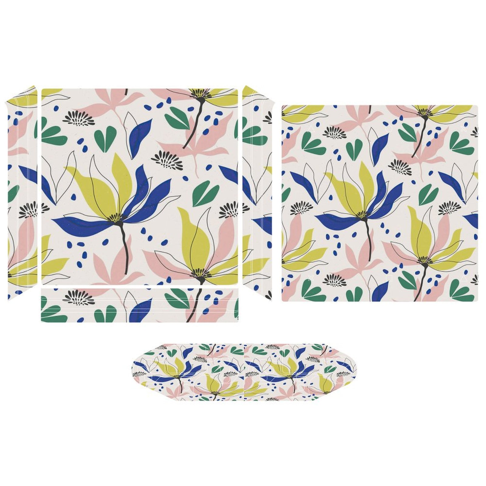 Modern Floral Pattern PS4 Pro/PS4 Slim Skin Sticker For Console And ...