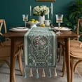 thumbnail image 1 of Modern Floral Print Table Runner with Tassel Cotton Table Runner for Dinning Table Decoration, 1 of 5