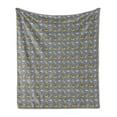 thumbnail image 1 of Modern Floral Soft Flannel Fleece Throw Blanket, Repeated Pattern Hand Drawn Like Flowers and Branches Illustration, Cozy Plush for Indoor and Outdoor Use, 50" x 70", Dimgray Multicolor, by Ambesonne, 1 of 5
