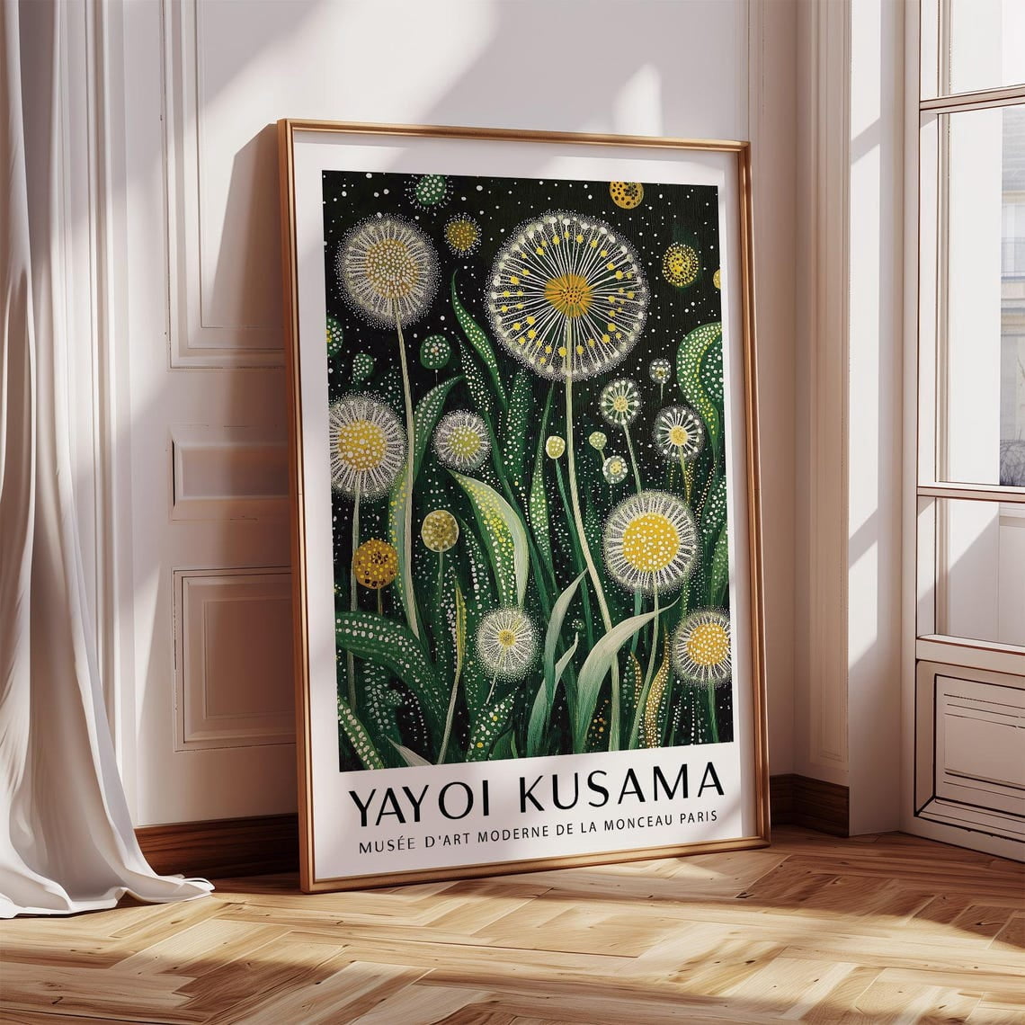 Curated visual reference: Fresh Look at Modern Floral Wall Art Dandelion Inspired Botanical Print In Green