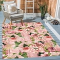 thumbnail image 1 of Modern Floral Wood Pattern Indoor Outdoor Area Rug for Patio Deck Backyard Porch Garden Boho Washable Reversible Balcony Large Carpet 3x4ft Non Slip Entrance Cute Outside Rug Pink Area Rug, 1 of 6