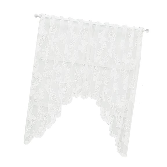 Modern Florals Embroidered Window Curtain Window Drape Fabric Covering for Interior Design Easy Cleaning