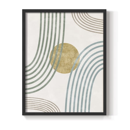 Modern Flow in Black Solid Wood 16 x 20 Framed Print