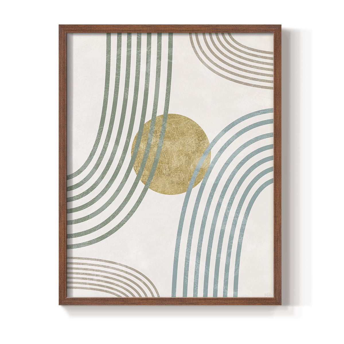Modern Flow in Brown Solid Wood 11 x 14 Framed Print