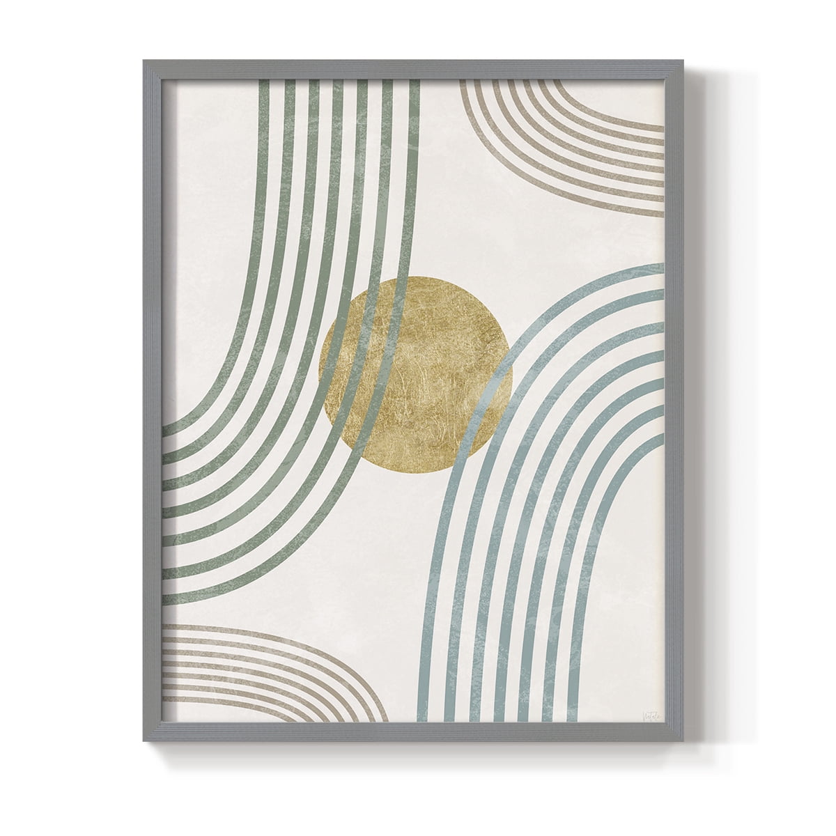 Modern Flow in Gray Solid Wood 11 x 14 Framed Print