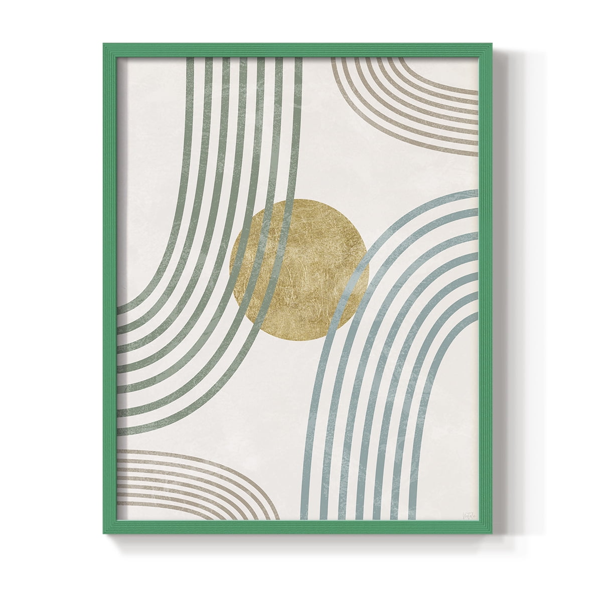 Modern Flow in Green Solid Wood 8 x 10 Framed Print