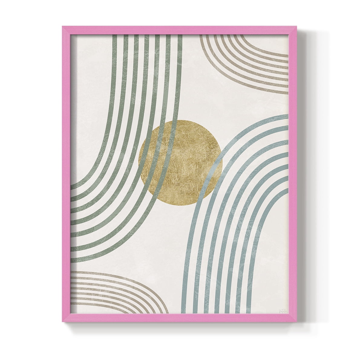 Modern Flow in Pink Solid Wood 8 x 10 Framed Print