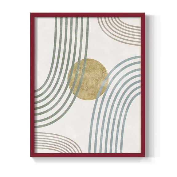 Modern Flow in Red Solid Wood 8 x 10 Framed Print