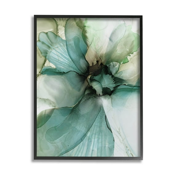 Modern Flower Petal Botanical Abstract Graphic Art Black Framed Art Print Wall Art