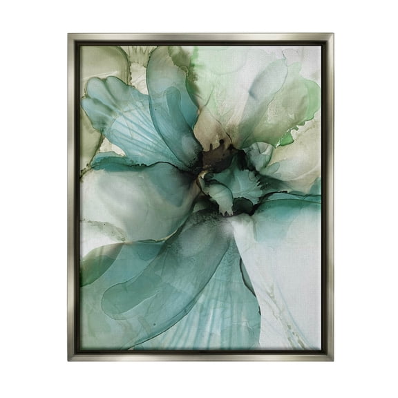Modern Flower Petal Botanical Abstract Graphic Art Luster Gray Framed Art Print Wall Art