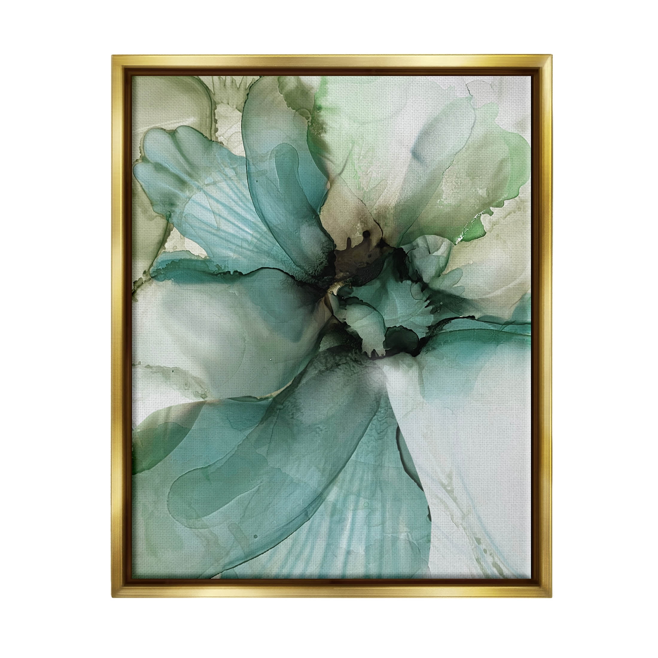 Modern Flower Petal Botanical Abstract Graphic Art Metallic Gold Framed Art Print Wall Art