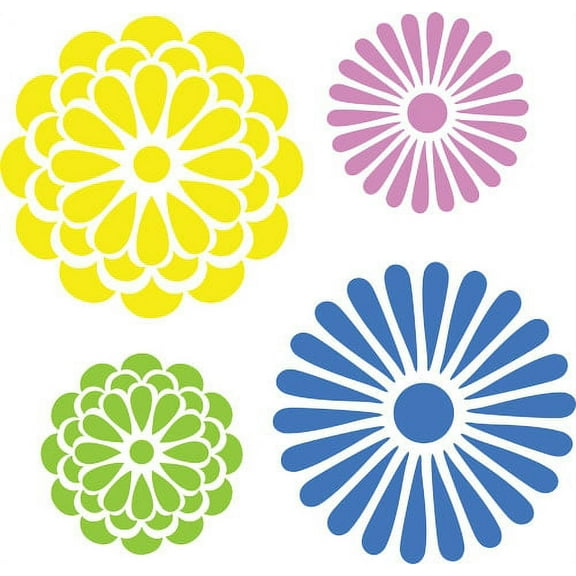 Modern Flower Set Wall Stencil SKU #3652 by Designer Stencils