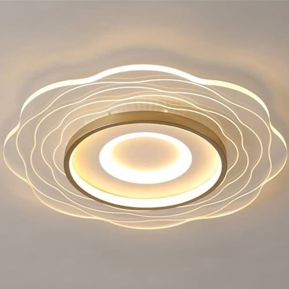 Modern Flower Shaped LED Flush Mount Ceiling Light Acrylic Ultrathin Ceiling Lamp Dimmable 3500K-6000K w/Remote for Dinning Room Bedroom Living Room D23.6inch$$Tools & Hardware Other