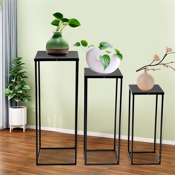 Modern Flower Stand Black Geometric Floral Display Holder 3 PCS Flower Holders for Parties, Home Decor