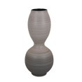 thumbnail image 1 of Modern Flower Vase, Double Bulb Ombre Textured Gray Ceramic, 17 Inch, 1 of 6