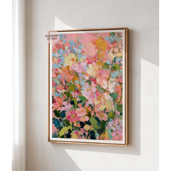 Modern Flowers Pastel Floral Garden Wall Art Home Room Interior Decorative Display