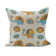thumbnail image 1 of Modern Fluffy Throw Pillow Cushion Cover, Abstract with Butterfly and Oval Circles Pattern Print, Rectangle Accent Pillow Case, 36" x 16", Orange Taupe Blue, by Ambesonne, 1 of 5
