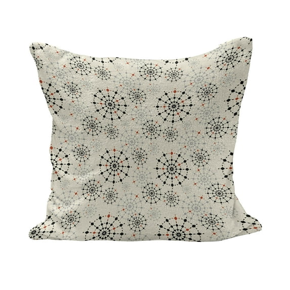 Modern Fluffy Throw Pillow Cushion Cover, Abstract Far Eastern Design with Colorful Shadowy Backdrop, Decorative Square Accent Pillow Case, 28" x 28", Multicolor, by Ambesonne