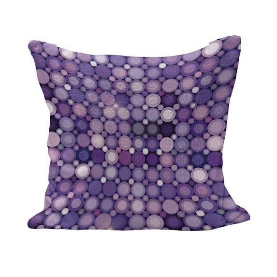Modern Fluffy Throw Pillow Cushion Cover, Geometrical Violet Circles Round Disco Inspired Design Work of Art, Rectangle Accent Pillow Case, 36" x 16", Pale Pink Purple, by Ambesonne