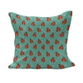 thumbnail image 1 of Modern Fluffy Throw Pillow Cushion Cover, Ladybugs with Little Star Motifs Spring Nature Pattern on Blue Background, Rectangle Accent Pillow Case, 36" x 16", Teal Red Black, by Ambesonne, 1 of 5