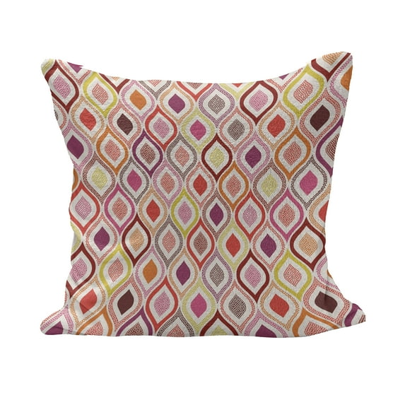 Modern Fluffy Throw Pillow Cushion Cover, Seamless Doodle Style with Dots Tear Like Colorful Vivid Ornaments Image, Rectangle Accent Pillow Case, 36" x 16", Multicolor, by Ambesonne