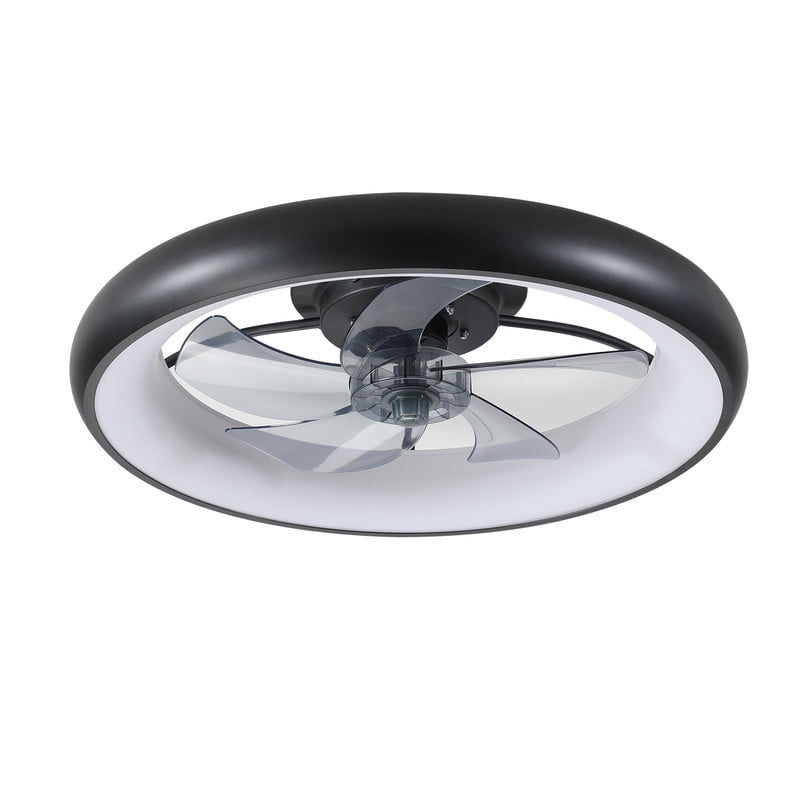 Oaks Aura 65" Matte Black Ceiling Fan With Light And Remote Control, 6-Speed DC Motor, Timer And Reversible Function