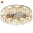 thumbnail image 1 of Modern Flush Mount Crystal Chandelier LED Ceiling Light Pendant Lamp Fixture 40w, 1 of 16
