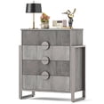 thumbnail image 1 of Modern Fluted 4-Drawer Dresser, Chest of Drawers Storage Cabinet for Bedroom Living room, Borders H Metal Legs,Gray Wash, 1 of 8