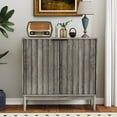 thumbnail image 1 of Modern Fluted Sideboard & Buffet Cabinet-Adjustable Shelves, Solid Wood Legs & Vertical Grooved Design,Versatile Accent Cabinet for Dining Room,living room Storage,Grey, 1 of 8