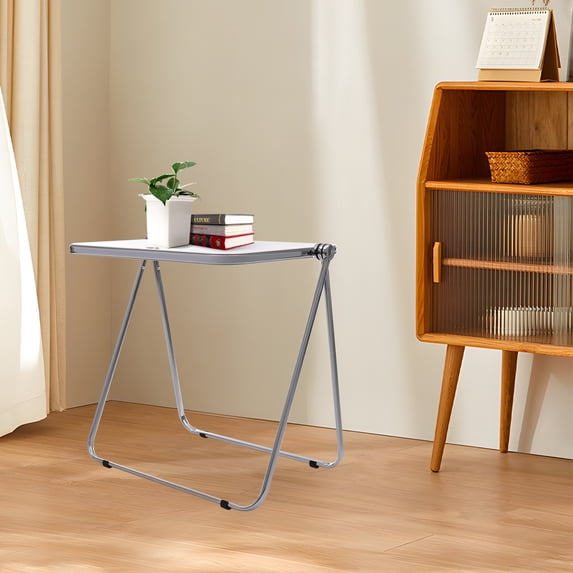 Modern Foldable Acrylic Tray Table TV Tray Small Folding Desk Freestanding 26.77in